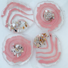 Load image into Gallery viewer, Sweet Darling- handmade unique one of a kind resin coasters for holiday gift, gift for her, drink coaster, light dusty pink resin coasters, wedding gift, holiday gift, resin art