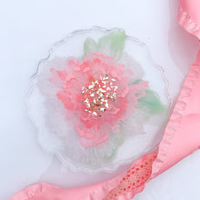 Load image into Gallery viewer, Wispy Rose- handmade unique one of a kind Rose flower resin coasters set of 4 for holiday gift, gift for her, drink coaster, wedding gift, holiday gift, resin art, jewelry tray, jewelry display