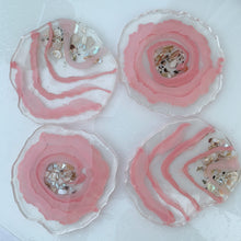 Load image into Gallery viewer, Sweet Darling- handmade unique one of a kind resin coasters for holiday gift, gift for her, drink coaster, light dusty pink resin coasters, wedding gift, holiday gift, resin art,
